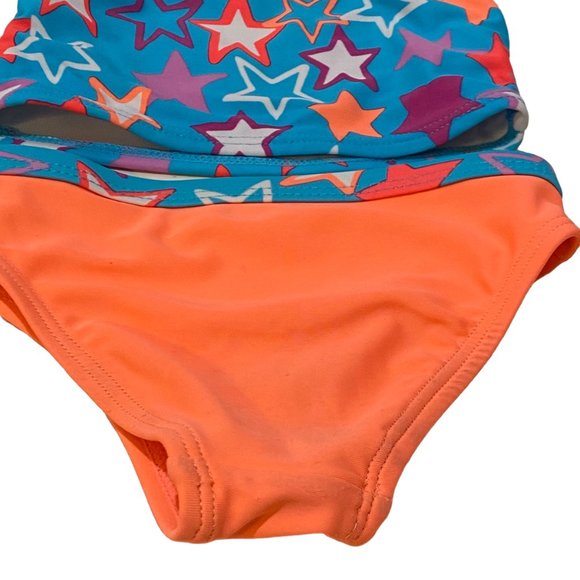 Wonder Nation Girls 12M Orange & Blue Two Piece Bathing Suit - Picture 3 of 10